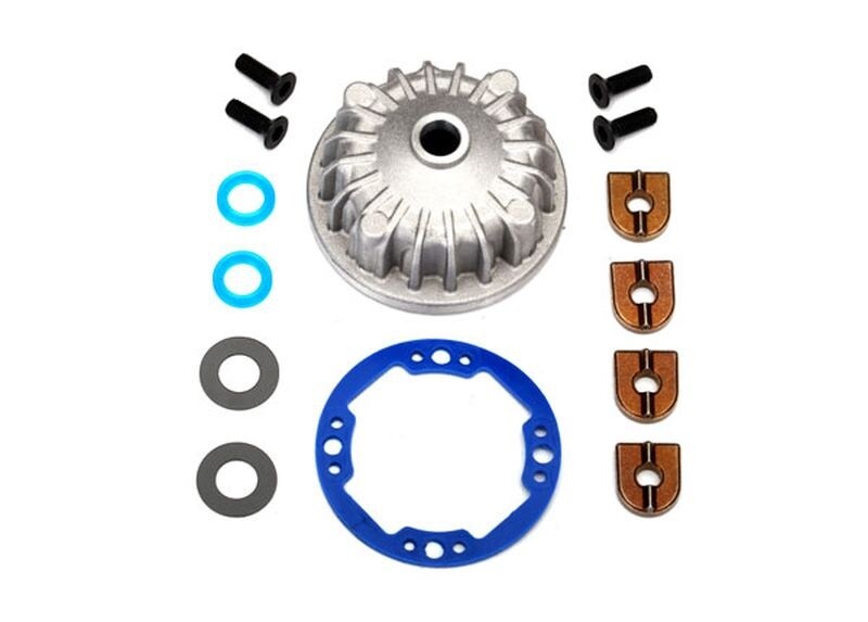 Housing, center differential (aluminum)/x-ring gaskets (2) (TRX-6781) afbeelding