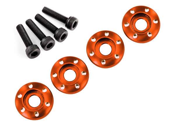 Wheel nut washer, machined aluminum, orange/ 3x12mm CS (4) (TRX-7668X) afbeelding