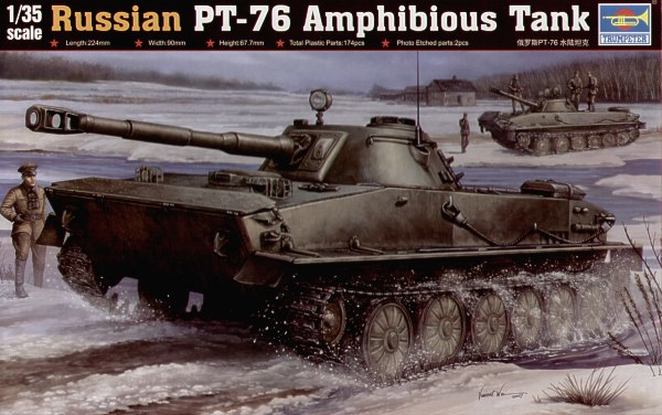 Trumpeter 1/35 Russian PT-76 Light Amphibious Tank afbeelding