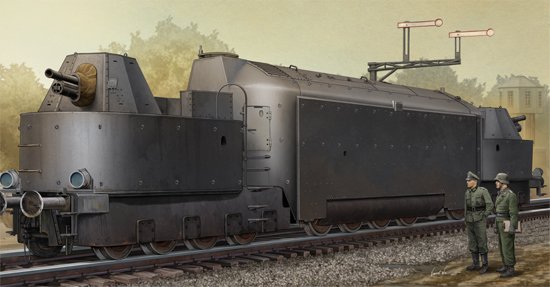 Trumpeter 1/35 German Armored Train Panzertriebwag afbeelding