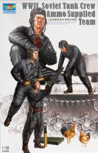 Trumpeter 1/35 Soviet Tank Crew Ammo Suppl.Team WWII afbeelding