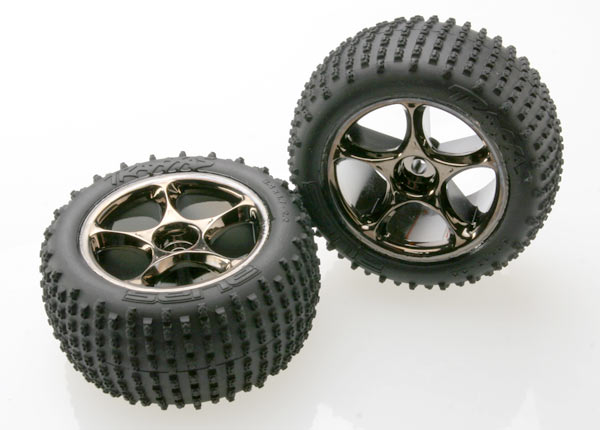 Tires & wheels, assembled (tracer 2.2" black chrome wheels, alias 2.2" tires) (2) (bandit rear, medium compound with foam inserts) afbeelding