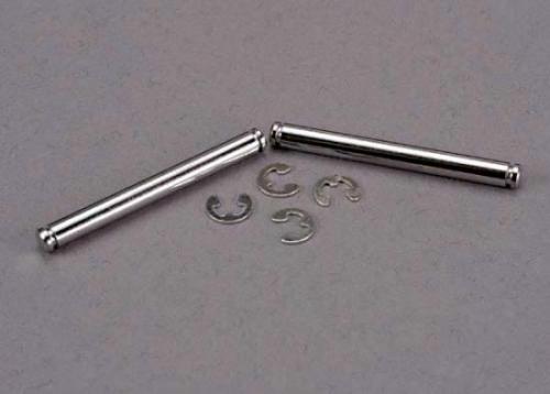 Suspension pins, 31.5mm, chrome (2) w/ E-clips (4)
