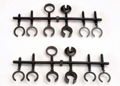 Spring retainers, upper & lower (2)/ spring pre-load spacers: 1mm (4)/ 1.5mm (2)/ 2mm (2)/ 4mm (2)/ 8mm (2) (Big Bore Shocks) afbeelding