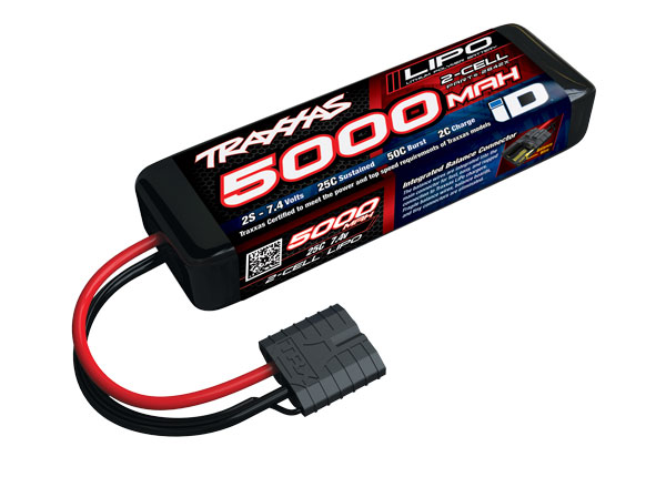 Traxxas lipo 25c 7,4 volt 5000mah met Traxxas ID connector afbeelding