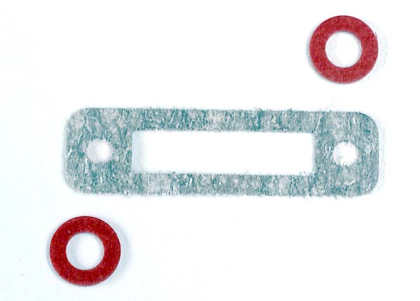 Exhaust header gasket (1)/ gaskets, pressure fitting (2) (for side exhaust engines only) afbeelding
