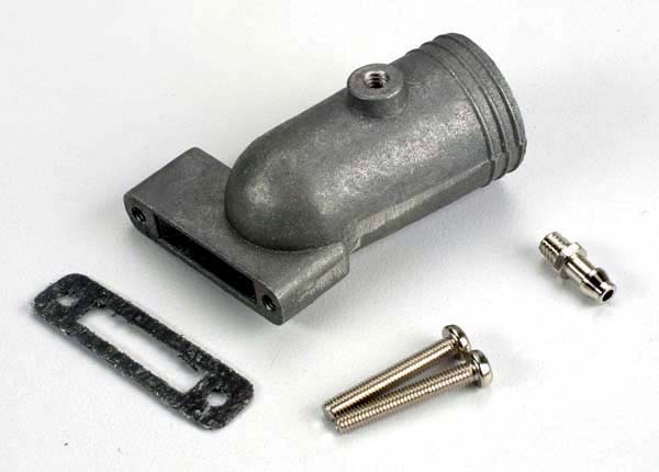 Exhaust header/ header gasket/ pressure fitting/ fitting gasket/ header screws (2) afbeelding
