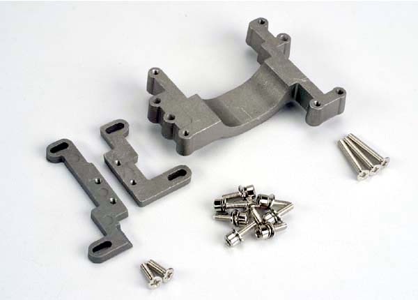 Engine mount, 2 piece, aluminum (w/ screws) (n. stampede)