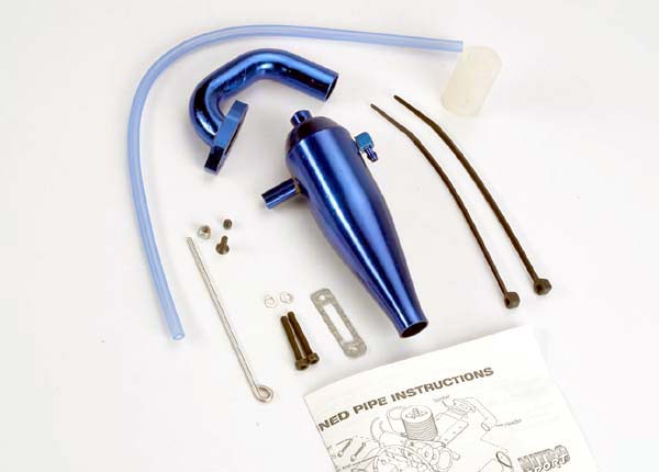 Aluminum Tuned Pipe & Header Set (blue-anodized)
