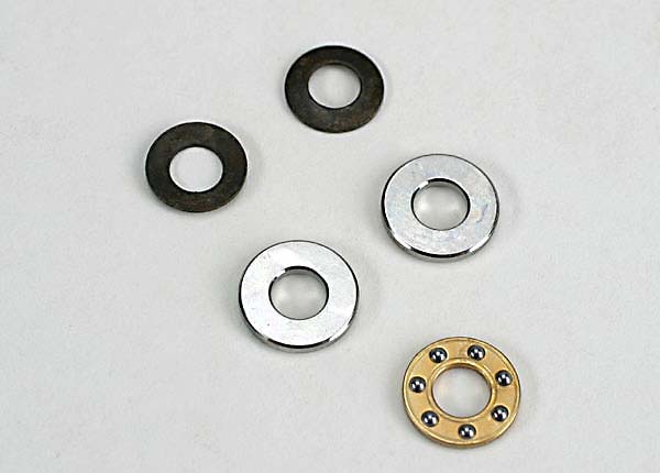 Thrust bearing/thrust washers (2)/belleville spring washers (2) afbeelding
