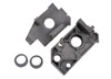 Side plates, rear (l&r) (grey) / belt tension cams (2) (grey) afbeelding
