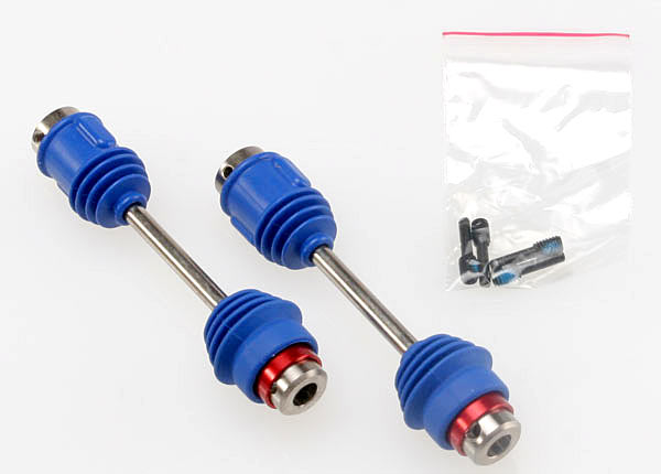 Driveshafts, center E-Maxx (steel constant-velocity) front (1)/ rear (1) (assembled with inner and outer dust boots, for E-Maxx)