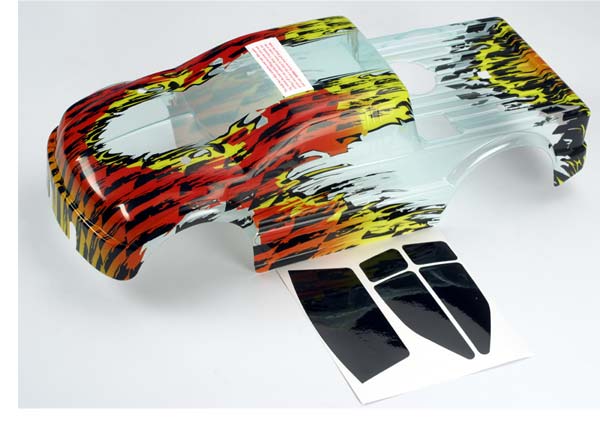 Body, sportmaxx, prographix (replacement for the painted flames body. graphics are painted, requires paint & final color application.)