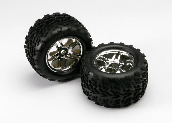 Tires & wheels, assembled, glued (ss (split spoke) chrome wheels, talon tires, foam inserts) (2) afbeelding