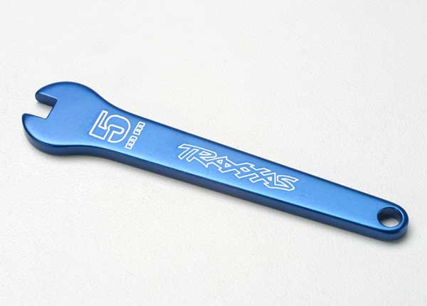 Flat wrench, 5mm (blue-anodized aluminum) afbeelding