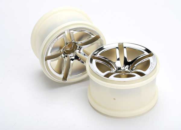 Wheels, jato twin-spoke 2.8" (chrome) (nitro front) (2) afbeelding