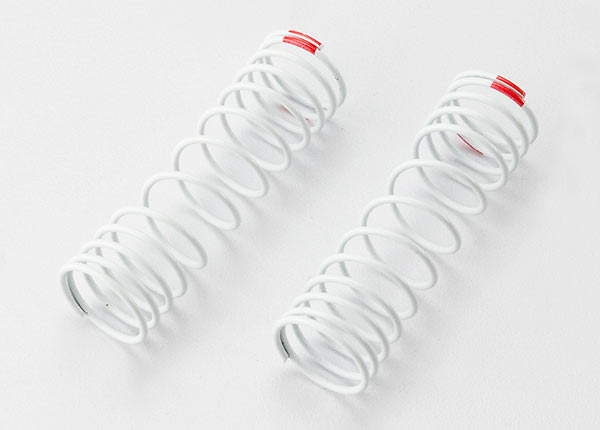 Springs, front (white) (progressive rate) (2) (fits slash aluminum big-bore shocks) (TRX-5860) afbeelding