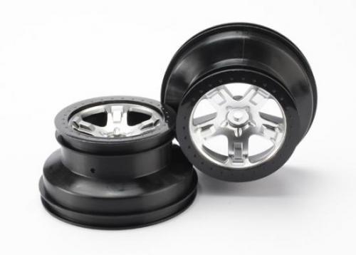 Short Course Chrome SCT Wheels - Black Beadlock - 12mm Hex (2)