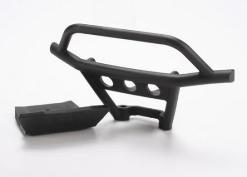 Bumper, front/ skidplate, front (black) (TRX-6735) afbeelding
