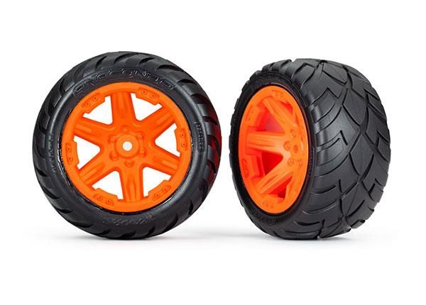 Tires & wheels, assembled, glued (2.8') (RXT orange wheels, Anaconda tires, foam inserts) (2WD electric rear) (2) (TSM rated) (TRX-6768A) afbeelding