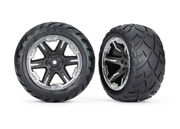 Tires & wheels, assembled, glued (2.8') (RXT masked plated wheels, Anaconda tires, foam inserts) (2WD electric rear) (2) (TSM rated) (TRX-6768X) afbeelding