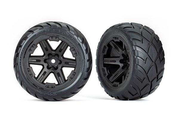 Tires & wheels, assembled, glued (2.8') (RXT black wheels, Anaconda tires, foam inserts) (4WD electric front/rear, 2WD electric front only) (2) (TS...