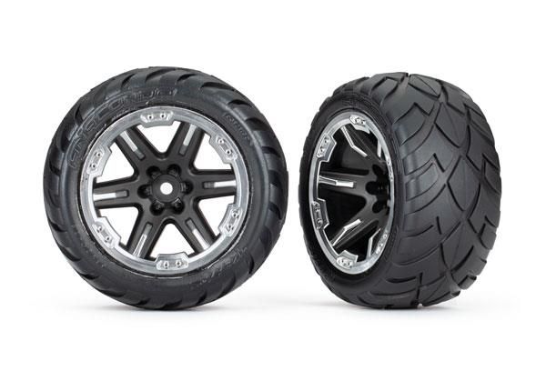 Tires & wheels, assembled, glued (2.8') (RXT plated wheels, Anaconda tires, foam inserts) (4WD electric front/rear, 2WD electric front only) (2) (T...