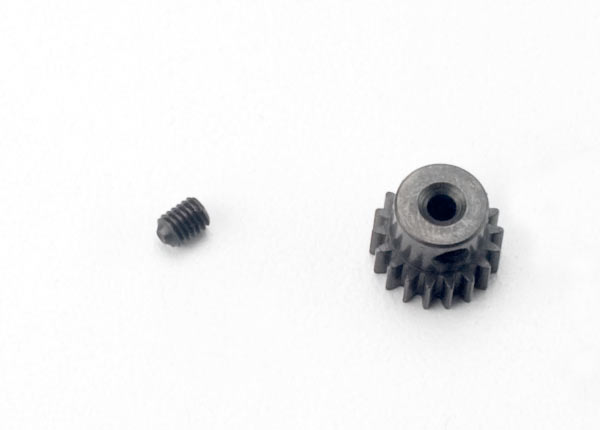 Traxxas 18-t pinion (48-pitch, 2.3mm shaft)/ set screw afbeelding