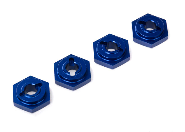Wheel hubs, hex, aluminum (4) (blue-anodized) afbeelding