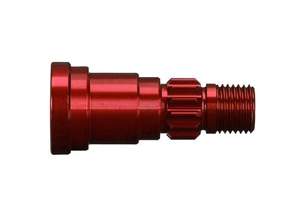 Stub axle, aluminum (red-anodized) (1) (TRX-7768R)