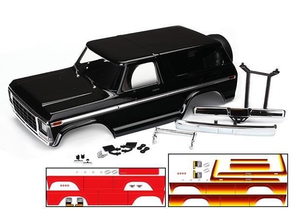 Body, Ford Bronco 1979 black incl. accessoires ( TRX-8010X)