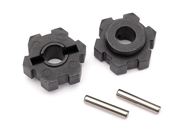Wheel hubs, hex (2)/ 2.5x12 pins (2) (TRX-8956) afbeelding