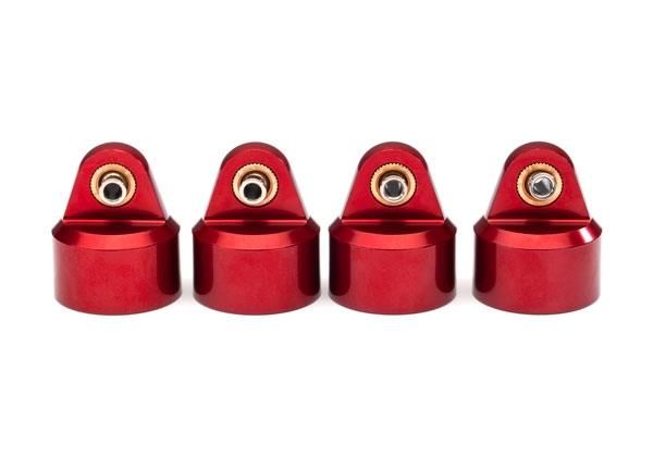 Shock caps, aluminum (red-anodized), GT-Maxx® shocks (4) (TRX-8964R)