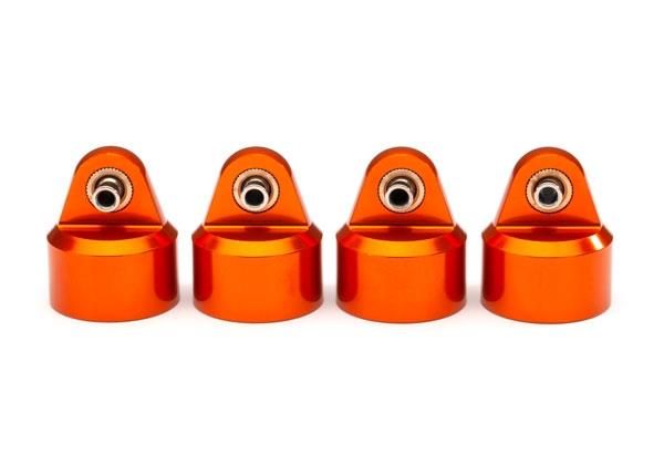 Shock caps, aluminum (orange-anodized), GT-Maxx® shocks (4) (TRX-8964T)