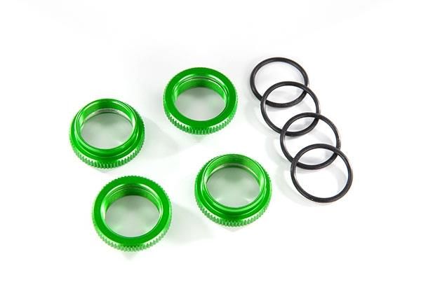 Spring retainer (adjuster), green-anodized aluminum, GT-Maxx® shocks (4) (TRX-8968G)