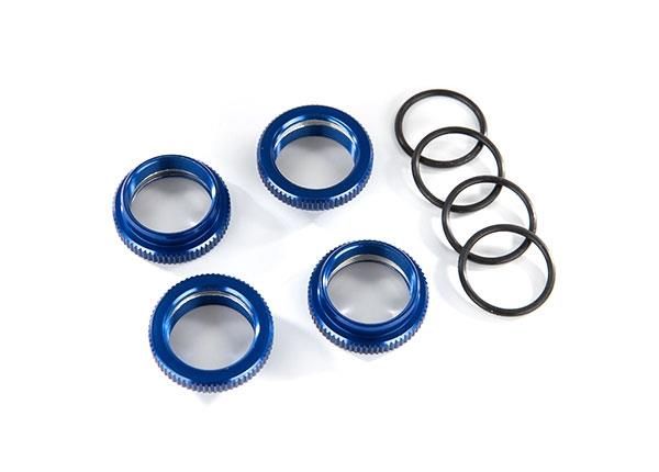 Spring retainer (adjuster), blue-anodized aluminum, GT-Maxx® shocks (4) (TRX-8968X)