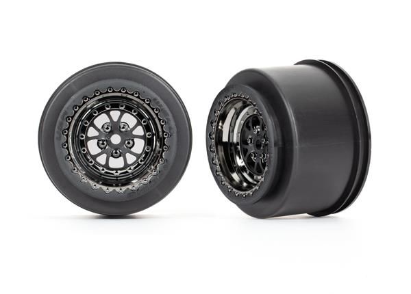 Traxxas Wheels, Weld Black Chrome (rear) (2) (TRX-9473X) afbeelding