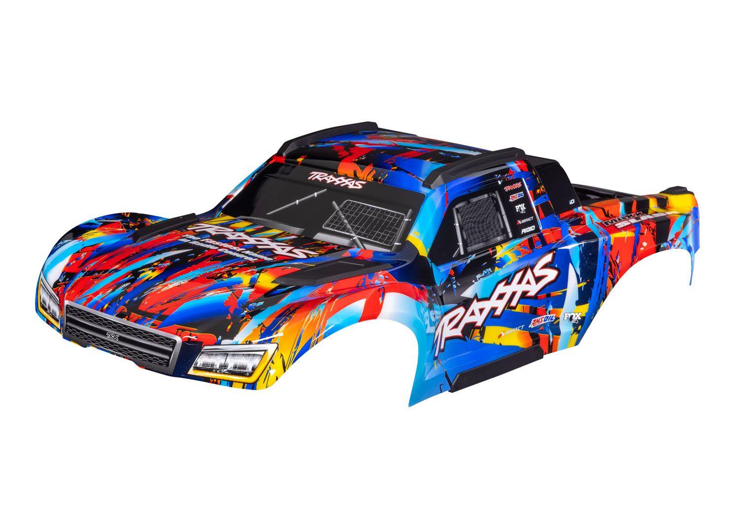 Traxxas - Body, Maxx Slash (clear, requires painting)/ window masks/ decal sheet (includes body support, body plastics, latches, & hardware for cli...