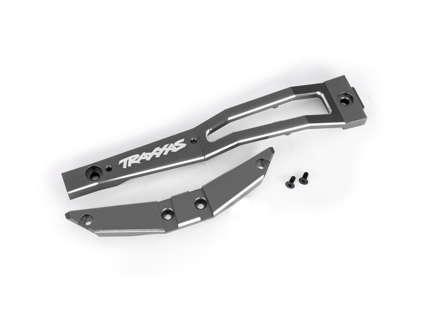 Traxxas - Chassis brace, front, 6061-T6 aluminum (gray-anodized/ 2.5x6mm CCS (with threadlock) (2) (TRX-10221-GRAY) afbeelding