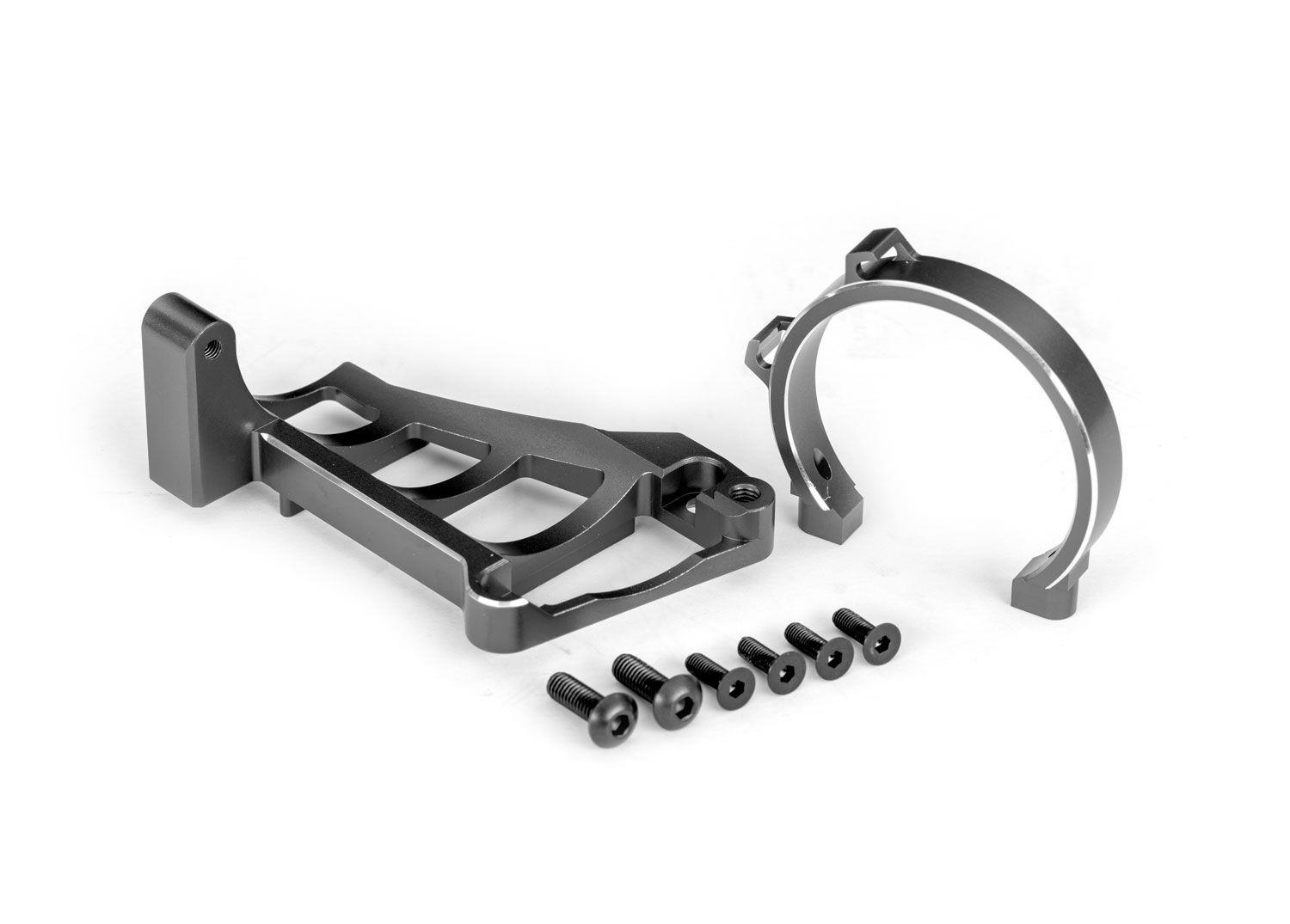 Traxxas - Motor mounts (front & rear) (gray-anodized 6061-T6 aluminum)/ 3x10mm CCS (with threadlock) (4)/ 4x12mm BCS (with threadlock) (2) (for use...