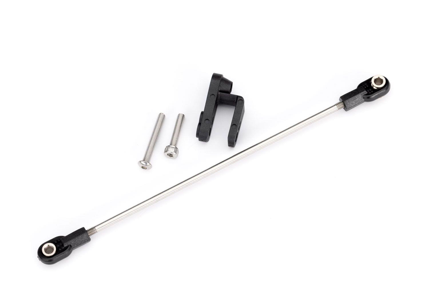 Traxxas - Rudder pushrod, assembled/ servo horn/ 3x22mm BCS (stainless) (1)/ 3x15mm CS (stainless) (1) (TRX-10341) afbeelding