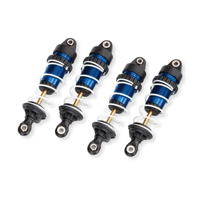 Traxxas Shocks, GTR Long, Blue-Anodized, PTFE-Coated Bodies With TiN Shafts (Assembled With Springs) (4) (TRX-10765-BLUE) afbeelding