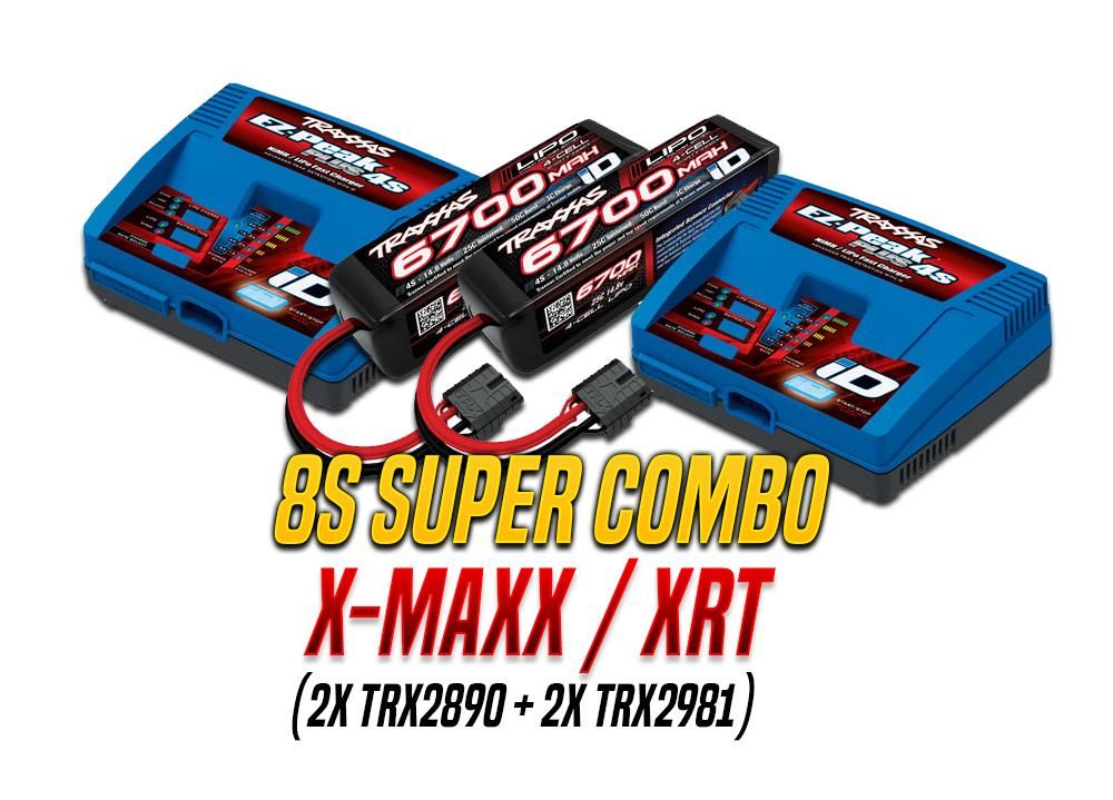 Traxxas 8S set (2X 2890X 14.8V 6700mAh LiPo & 2X 2981 ID charger)