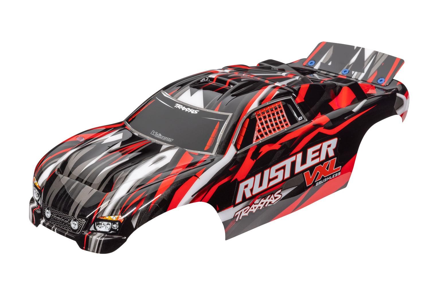Traxxas - Body, Rustler VXL, red (painted, decals applied) (TRX-3726) afbeelding