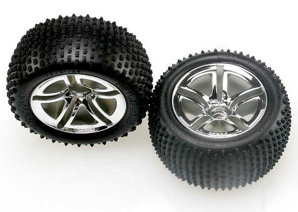 Tires & wheels, assembled, glued (2.8") (jato twin-spoke wheels, alias tires, foam inserts) (nitro rear) (2)