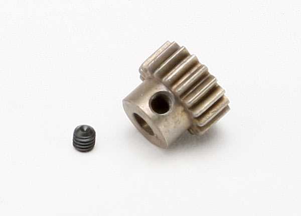 Traxxas 18-t pinion (32-pitch) (hardened steel) (fits 5mm shaft)/ set screw afbeelding