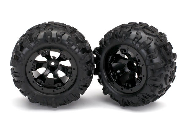 Tires and wheels, assembled, glued (Geode black, Canyon AT tires) (2) (TRX-7277)