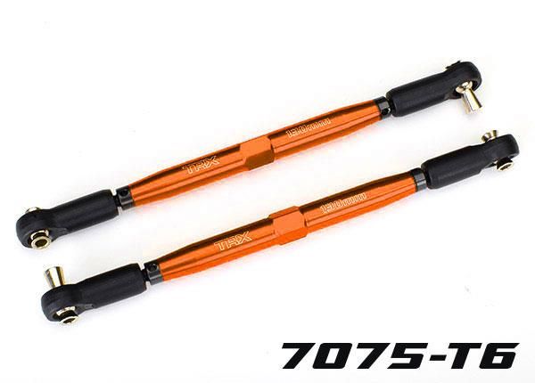 Traxxas - Toe links, X-Maxx (2)/ rod ends, assembled with steel hollow balls (4)/ aluminum wrench, 10mm (1) (TRX-7748-ORNG)