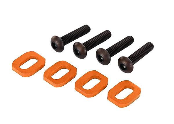 Traxxas - Washers, motor mount, aluminum (green-anodized) (4)/ 4x18mm (TRX-7759G)