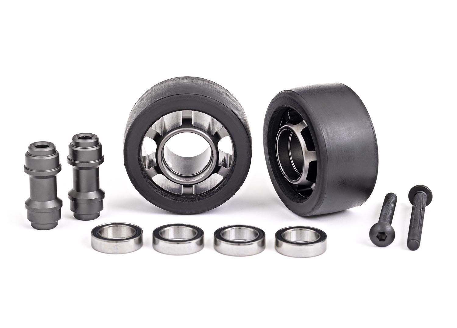 Traxxas - Wheels, wheelie bar, 6061-T6 aluminum (dark titanium-anodized) (TRX-7775A) afbeelding